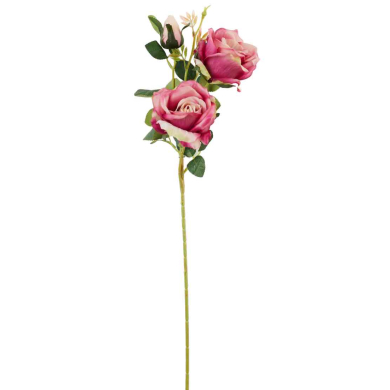 RÓŻA - Gałązka 2 kwiaty i pąk Peach Purple 63 cm